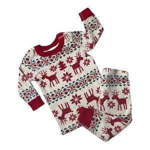 Hanna Andersson Long John Set Dear Deer Christmas Holiday Pajamas